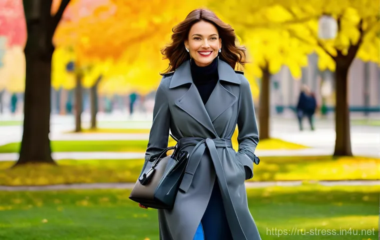 스트레스 해소를 위한 패션과 스타일링 - "Color Therapy in Action"**
A sophisticated woman in her late 30s, with a radiant, confident smile,...