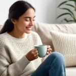 스트레스 해소를 위한 치유적 대화법 - **"Words as Healing Balm: Expressing Feelings"**
A young woman with a serene, relieved expressio...