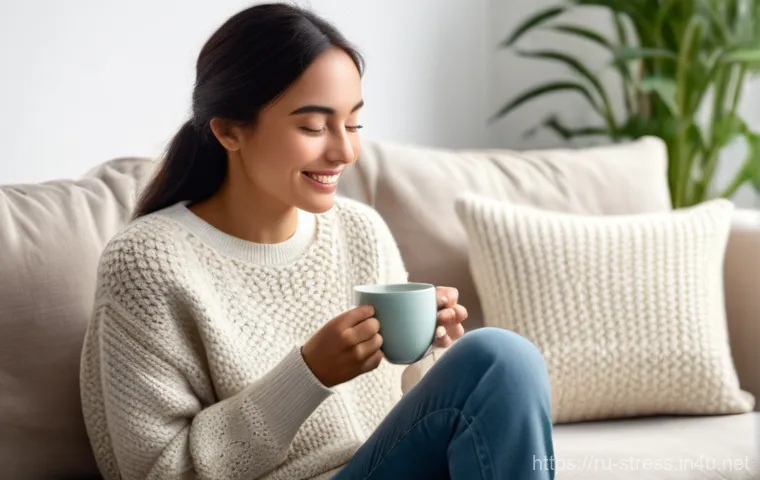 스트레스 해소를 위한 치유적 대화법 - **"Words as Healing Balm: Expressing Feelings"**
A young woman with a serene, relieved expressio...